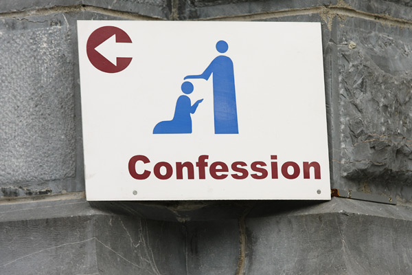 confession sign