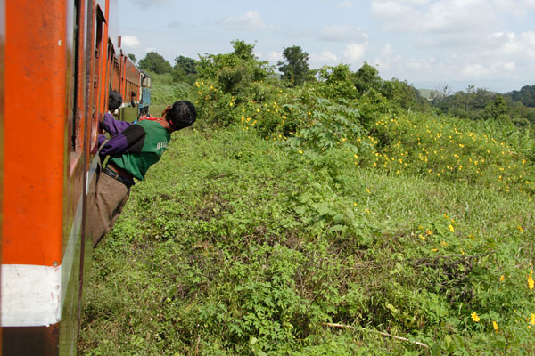 Train journey in Myanmar