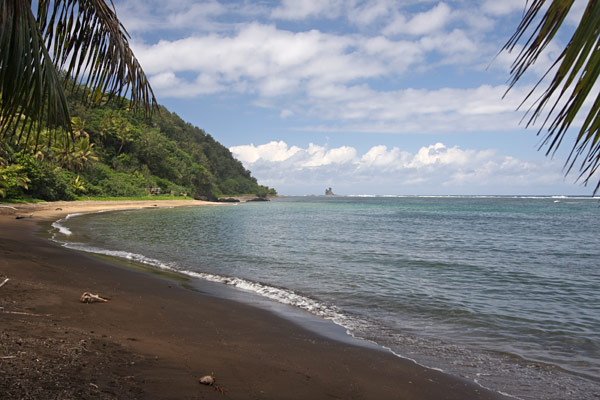 black sand beach